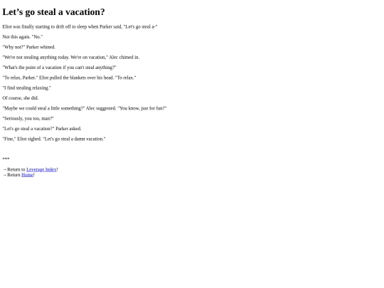 leverage/steal_a_vacation screenshot