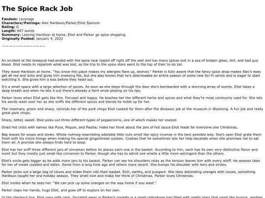 leverage/the_spice_rack_job screenshot