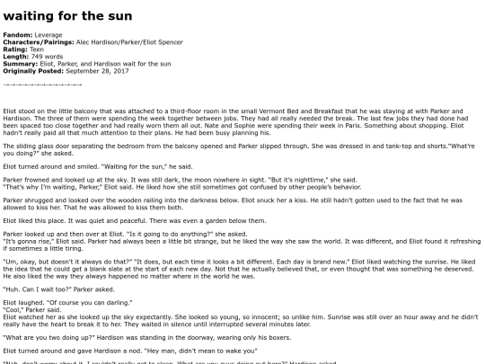leverage/waiting_for_the_sun screenshot