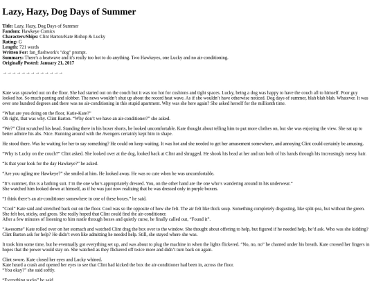 marvel/lazy_hazy_dog_days_of_summer screenshot