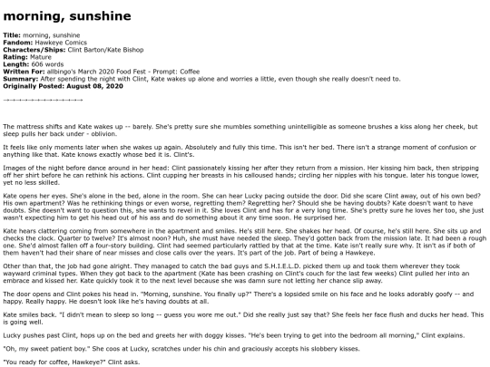 marvel/morning_sunshine screenshot