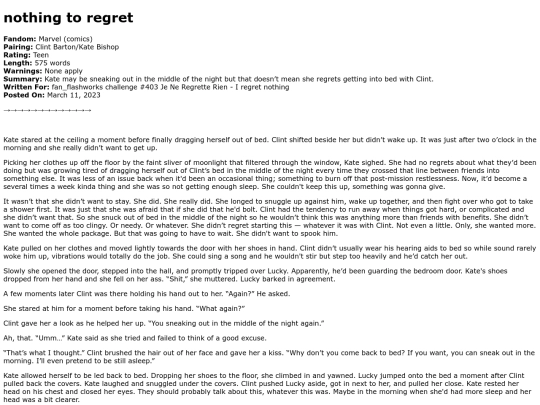marvel/nothing_to_regret screenshot