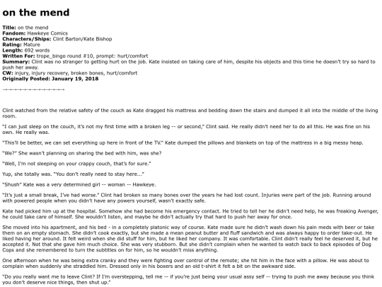 marvel/on_the_mend screenshot
