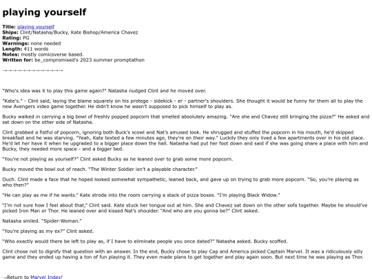marvel/playing_yourself screenshot