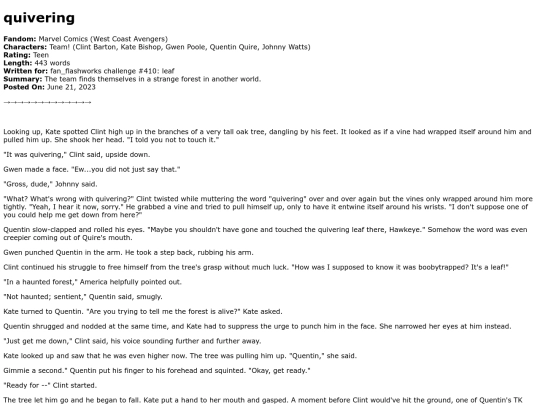 marvel/quivering screenshot