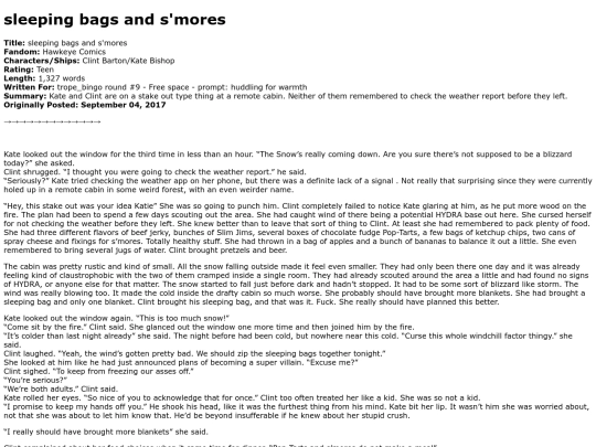 marvel/sleeping_bags_and_smores screenshot