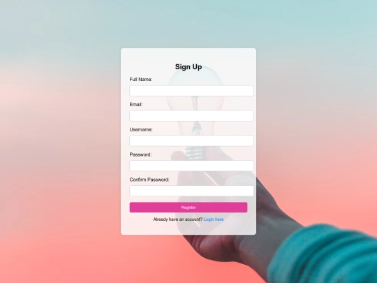 apps/sign up screenshot