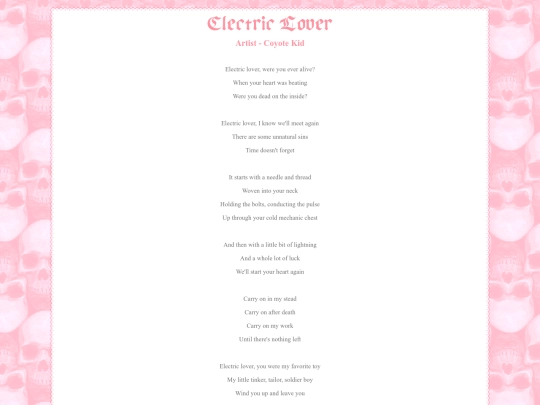 lyrics/electriclover screenshot