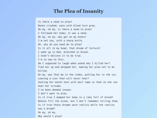 The Plea of Insanity screenshot