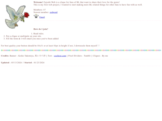 Cliques/about screenshot