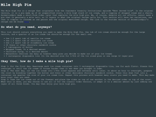 Recipes/MileHighPieII screenshot
