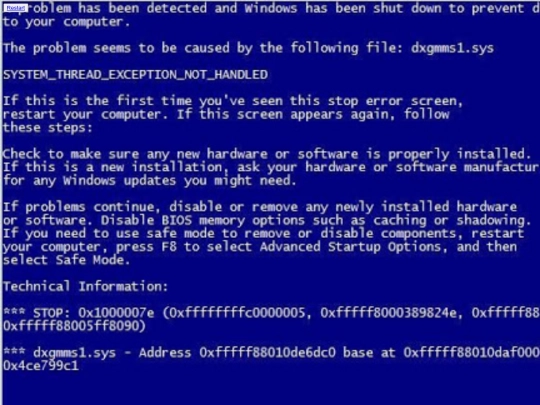 Error screenshot