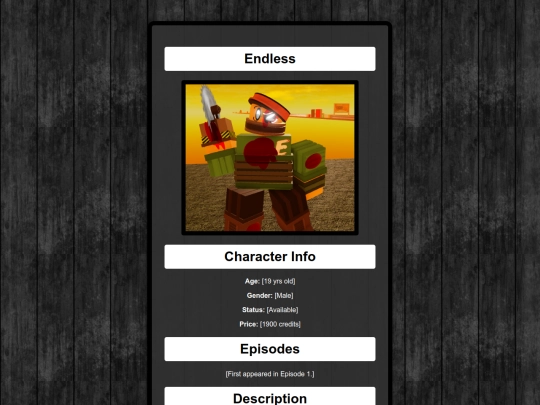 CharacterList/Endless screenshot