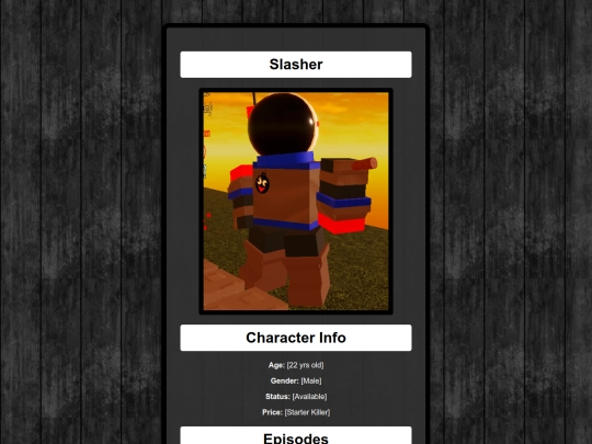 CharacterList/Slasher screenshot