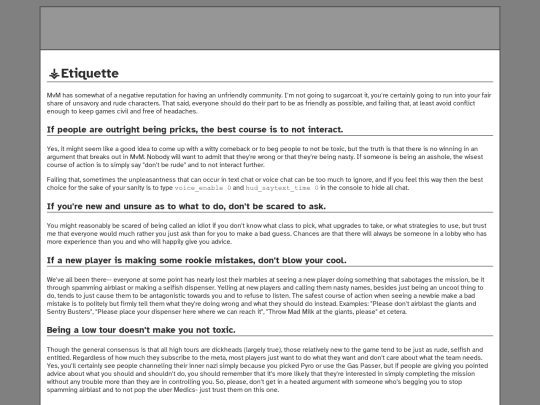 Etiquette screenshot