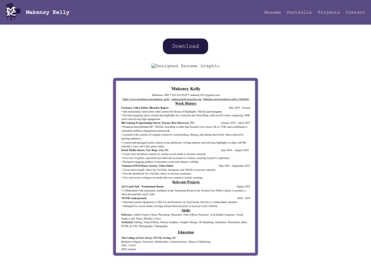 resume screenshot