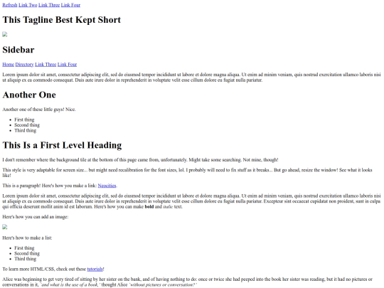 Ooh, look at meee, I've got a navbar AND a sidebar and little bells and whistles! screenshot