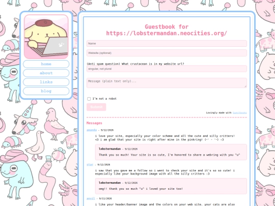 guestbook screenshot