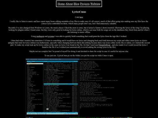blog/lyricscmus screenshot