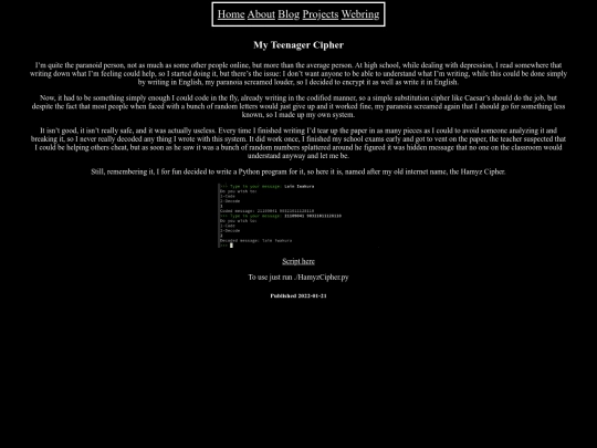 blog/teenagercipher screenshot
