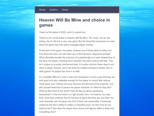 posts/2022-01-03-Heaven-Will-Be-Mine-and-choice-in-games screenshot