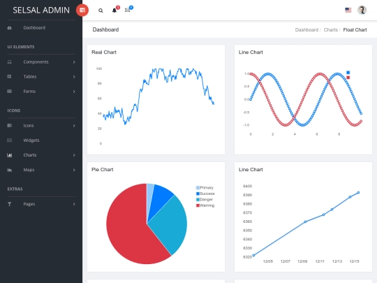 dashbored/charts-flot screenshot