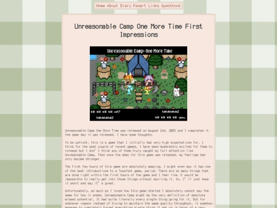 diary/first impressions/unreasonable-camp screenshot