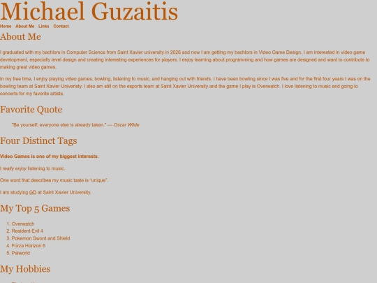 pages/aboutme screenshot