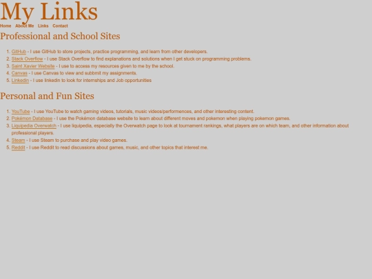pages/links screenshot