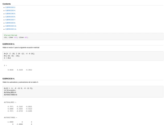 Matlab/TAREA screenshot