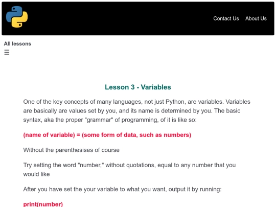 Lesson 3 - Variables screenshot