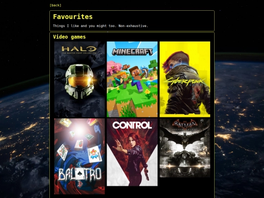 favourites screenshot