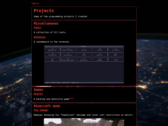 projects screenshot