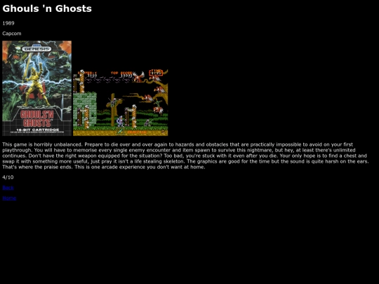 reviews/segamegadrive/ghoulsnghosts/review screenshot