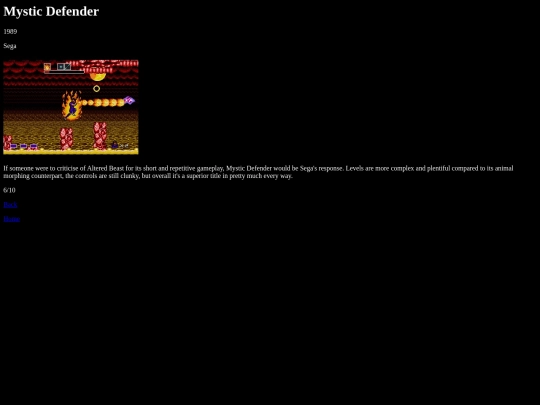 reviews/segamegadrive/mysticdefender/review screenshot