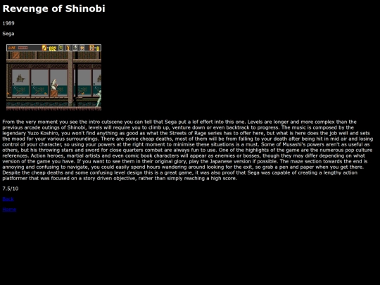 reviews/segamegadrive/revengeofshinobi/review screenshot