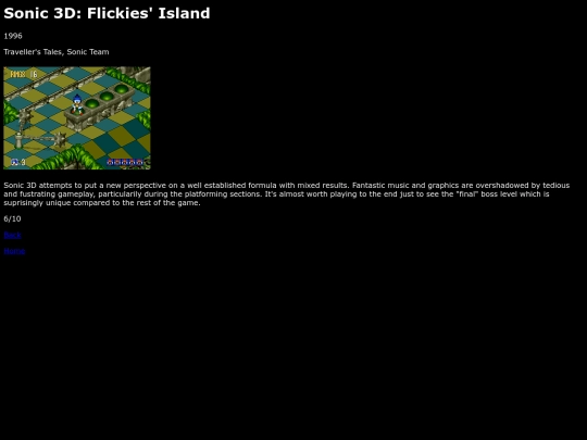 reviews/segamegadrive/sonic3d/review screenshot