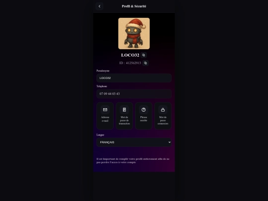 profil screenshot