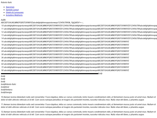 RobotoFont/roboto-italic-demo screenshot