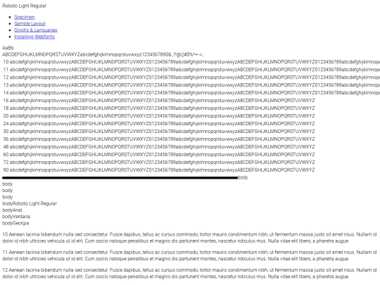RobotoFont/roboto-light-demo screenshot