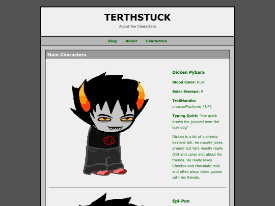 Terthstuck/characters screenshot