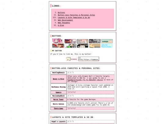 links screenshot