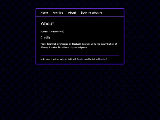blog/about screenshot