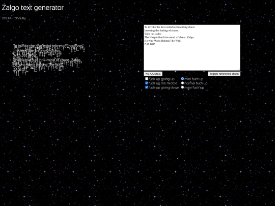 zalgo screenshot