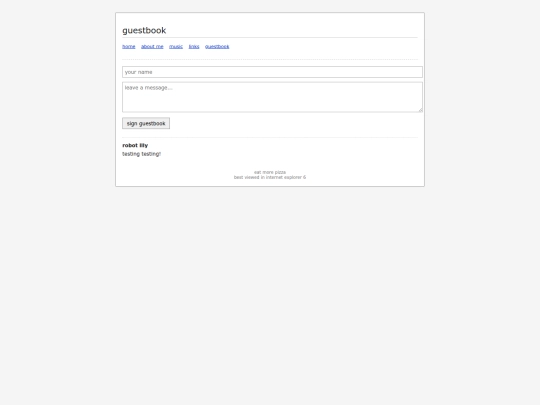 guestbook screenshot