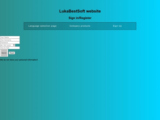 LukaBestSoft/signup_en screenshot