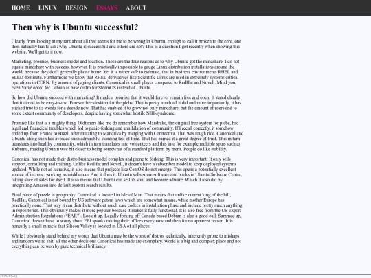 essays/distros screenshot