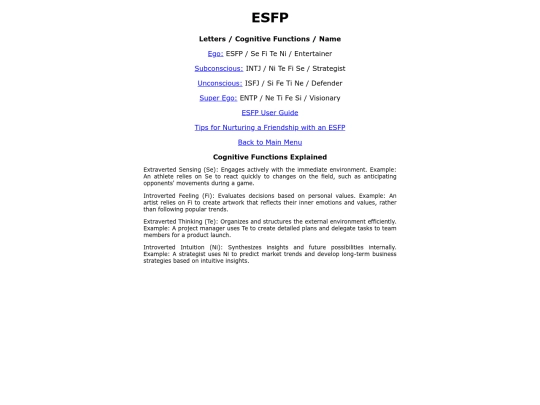 ESFP screenshot