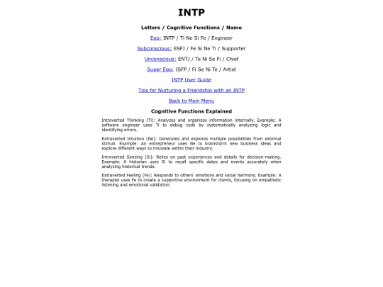 INTP screenshot