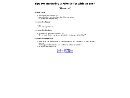 ISFPfriendship screenshot